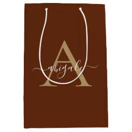 Gemonogrammeerd Kaneel Bruin Goud | Minimaal Elega Medium Cadeauzakje