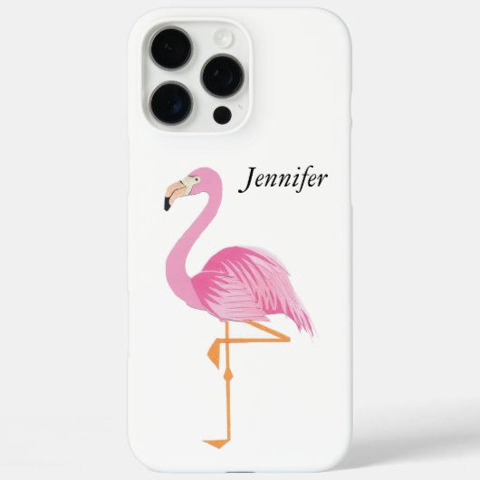 Gemonogrammeerd roze flamingo celcase hoesje (Achterkant)