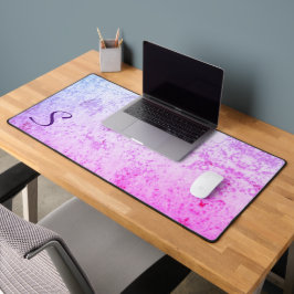 Gemonogrammeerd Roze & Paars Marmer Bureaumat