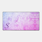 Gemonogrammeerd Roze & Paars Marmer Bureaumat (Voorkant)