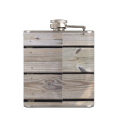 Gemonogrammeerd Rustiek Hout Heupfles (Achterkant)