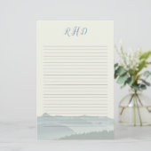 Gemonogrammeerd Schrijfpapier met Bergen Briefpapier (Staand voorkant)
