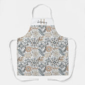 Gemonogrammeerd Terracotta Grijs Botanisch Boho Pa Schort (Voorkant)