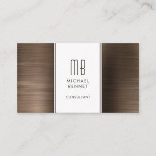 Gemonogrammeerde Bronzen Bruine Metalen Folie Cons Visitekaartje