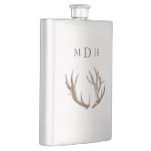 Gemonogrammeerde fles met herten geweien voor hem heupfles (Rechts)