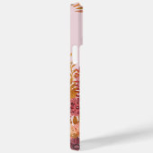 Gemonogrammeerde goud bordeauxrood herfstbloem Case-Mate iPhone case (Achterkant / Rechts)