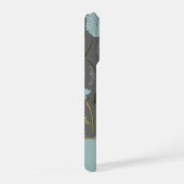Gemonogrammeerde grijze blauwe paardenbloem grilli iPhone hoesje (Rechterkant)