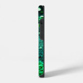 Gemonogrammeerde groene glitters  iPhone hoesje (Linkerkant)