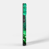 Gemonogrammeerde groene glitters  iPhone hoesje (Rechterkant)