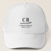 Gemonogrammeerde Initialen & Naam Minimalistisch Z Trucker Pet (Voorkant)