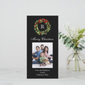 Gemonogrammeerde Kerst Klassieke Krans Feestdagenkaart (Staand voorkant)