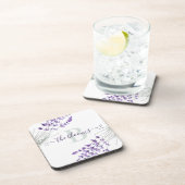 Gemonogrammeerde lavendel harde plastic onderzette bier onderzetter (Rechterzijde)