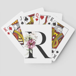 Gemonogrammeerde Letter R Pokerkaarten