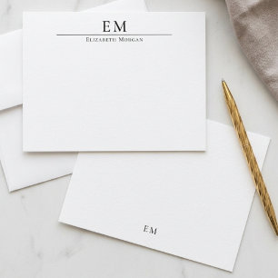 Gemonogrammeerde Minimalistische Elegante Eenvoudi Notitiekaartje