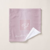Gemonogrammeerde moderne meisjesachtige roze rose bad handdoek (Wasdoekje)