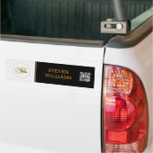 Gemonogrammeerde naam & moderne handtekening / QR- Bumpersticker (Op Truck)