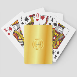 Gemonogrammeerde namaak goud elegante moderne tren pokerkaarten