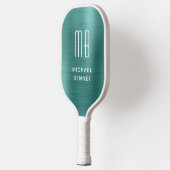Gemonogrammeerde namaak smaragdgroene geborstelde pickleball paddle (Links)