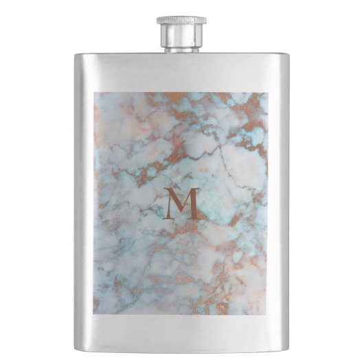 Gemonogrammeerde pasteltonen marmeren steen flacon (Voorkant)