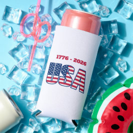 Gemonogrammeerde Patriottische USA 1776-2026 Fles Seltzer Blikjeskoeler