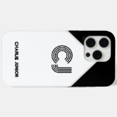 Gemonogrammeerde Retro Zwart & Wit Kleurblok Case-Mate iPhone Case (Achterkant (horizontaal))