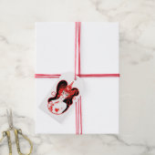 Gemonogrammeerde Robijn Geboortesteen Cadeaulabel (Met Touw)