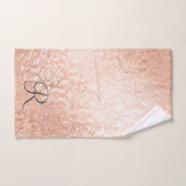 Gemonogrammeerde roze gouden damast bad handdoek (Handdoek)