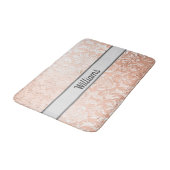 Gemonogrammeerde roze gouden damast badmat (Gekanteld)