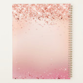 Gemonogrammeerde Roze Gouden Glitter Elegante Scri Planner (Achterkant)