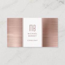 Gemonogrammeerde Roze Gouden Metallic Folie Consul