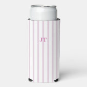 Gemonogrammeerde roze streep seltzer blikjeskoeler (Seltzer Voorkant)