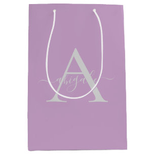 Gemonogrammeerde Script Lila   Minimalistische Ele Medium Cadeauzakje