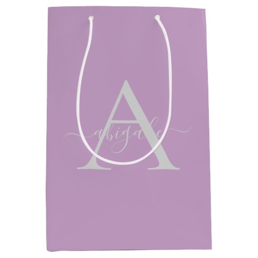 Gemonogrammeerde Script Lila | Minimalistische Ele Medium Cadeauzakje (Voorkant)