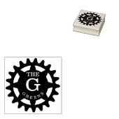 Gemonogrammeerde Tandwiel Rubber Stempel (Gestempeld)