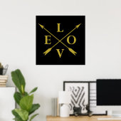 Gemonogrammeerde typografie liefde poster (Thuiskantoor)