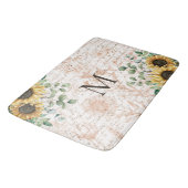 Gemonogrammeerde Vintage Rustieke Zonnebloem Decou Badmat (Gekanteld)