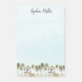 Gemonogrammeerde Waterverf Kokospalm Bomen Strand Post-it® Notes (Voorkant)