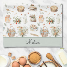 Gemonogrammeerde Whimsical Bloemige Aardbei Landel