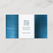 Gemonogrammeerde Zee Blauw Bruine Metalen Folie Ad