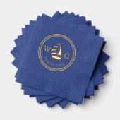 Gemonogrammeerde zeilboot Monogram 2 Initiële Dank Folie Servetten (Insitu (Gestapeld))