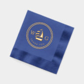 Gemonogrammeerde zeilboot Monogram 2 Initiële Dank Folie Servetten (Links)