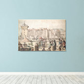 Gemontebanken en Promenaders op de Pont Canvas Afdruk (Insitu (Houten vloer))