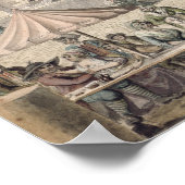 Gemontebanken en Promenaders op de Pont Poster (Hoek)