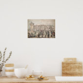 Gemontebanken en Promenaders op de Pont Poster (Keuken)