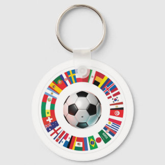 Gemonteerd aan een kleurvolle, WK-thema sleutelhan Sleutelhanger