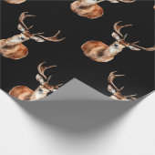 Gemonteerd Herten Head Wildlife Zwart Cadeaupapier (Hoek)