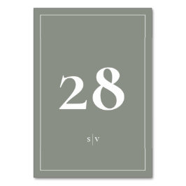 Gemonteerd | Monogram Elegante Groen Witte Trouw Kaart