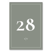 Gemonteerd | Monogram Elegante Groen Witte Trouw Kaart (Achterkant)