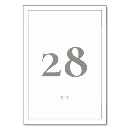 Gemonteerd | Monogram Elegante Saliegroene Huwelij Kaart