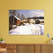 Gemonteerd - Winterlandschap in Lillehammer Canvas Afdruk (Insitu (Woonkamer))